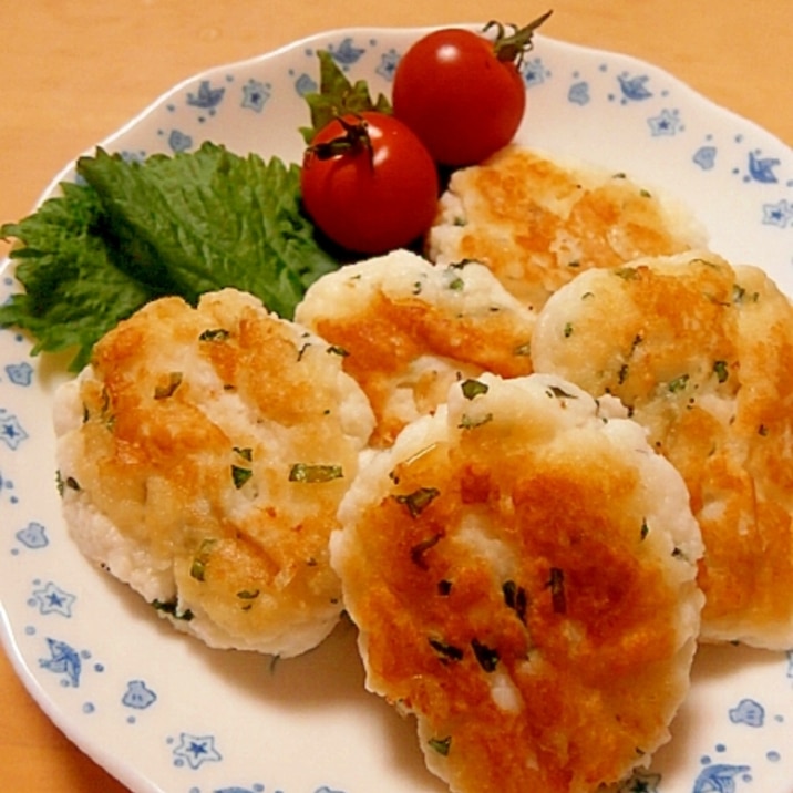 干しエビと大葉の焼きはんぺん。簡単おつまみ